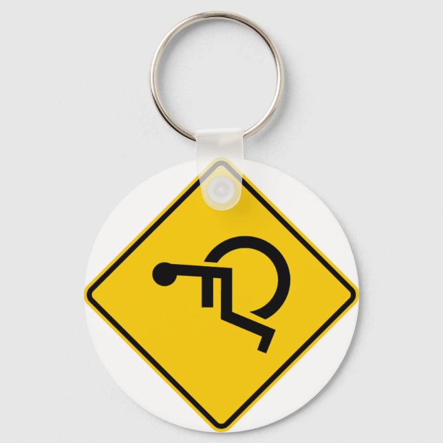 Wheelchair Traffic Highway Sign Keychain (Front)