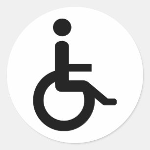 wheelchair user classic round sticker