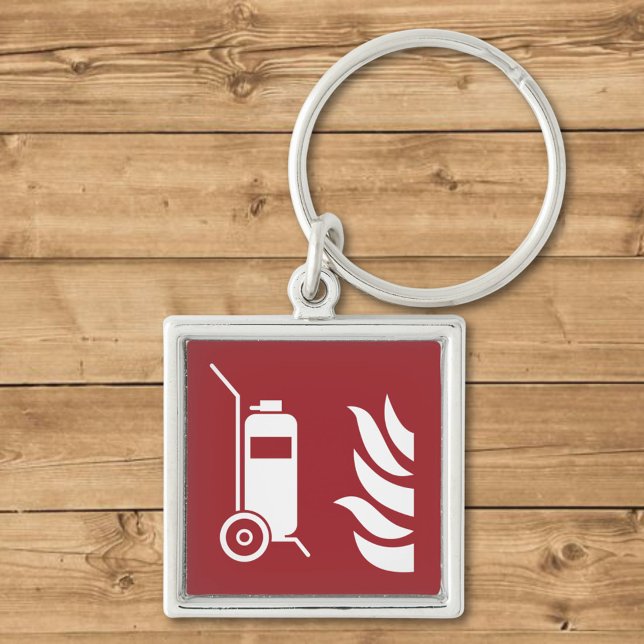 Wheeled Fire Extinguisher Safety Sign Keychain (Creator Uploaded)