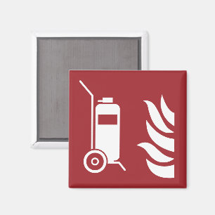 Wheeled Fire Extinguisher Safety Sign Magnet