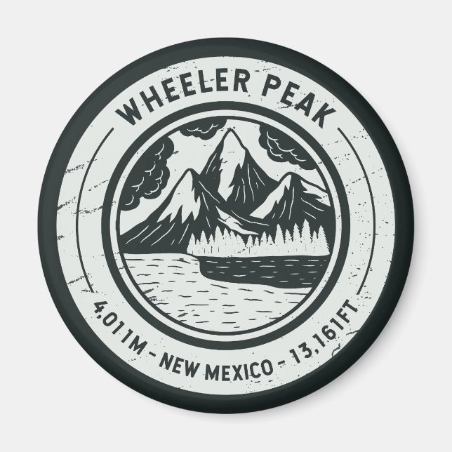 Wheeler Peak New Mexico Hiking Skiing Travel Magnet (Front)