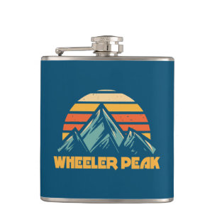 Wheeler Peak New Mexico Retro Turquoise Hip Flask