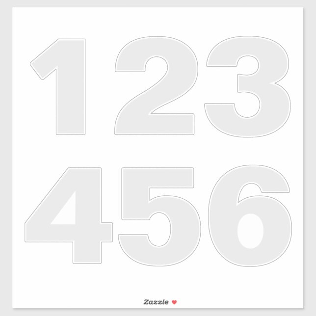 Wheelie Bin Numbers in Grey and White Sticker (Sheet)