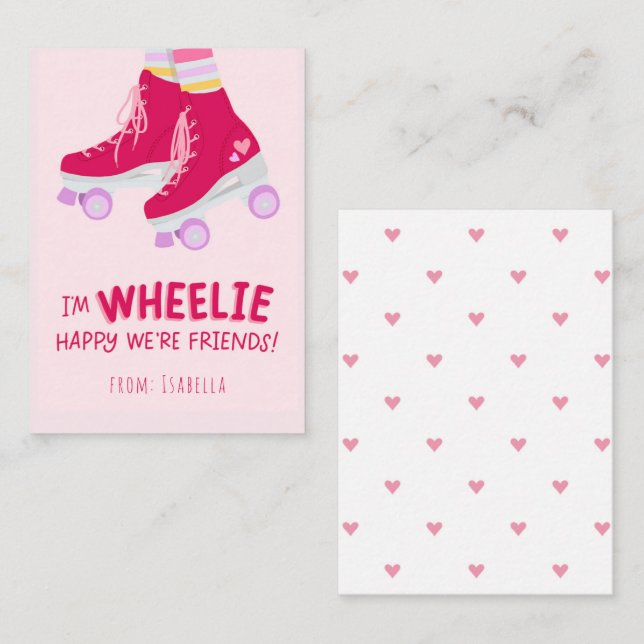 Wheelie Happy Friend Valentine's Note Card (Front/Back)
