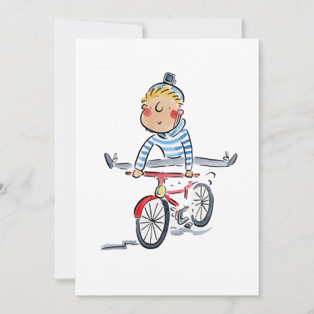Wheelie on a bike invitation (Front)