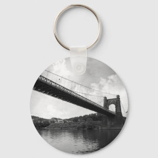 Wheeling Suspension Bridge B&W Keychain