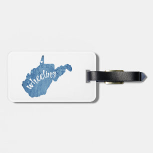 Wheeling West Virginia Wood Grain Luggage Tag