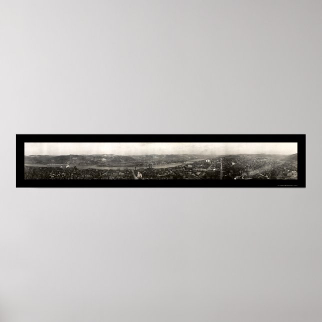 Wheeling, WV Skyline Photo 1909 Poster (Front)