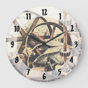 Wheels and Gears in Grist Mill Large Clock