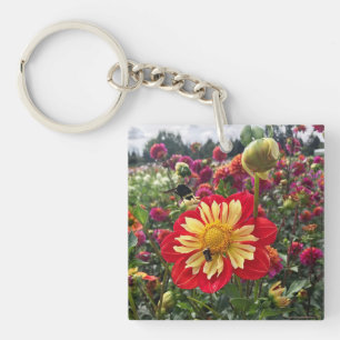 Wheels Dahlia Keychain