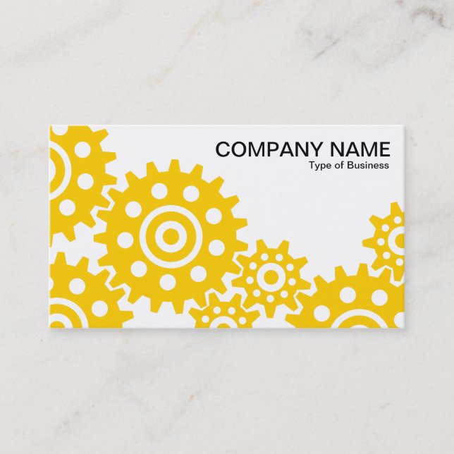 Wheels of Industry - Amber and White Business Card (Front)