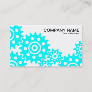 Wheels of Industry - Cyan and White Business Card