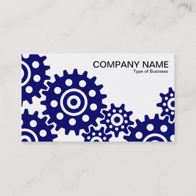 Wheels of Industry - Dp Navy Blue and White Business Card (Front)