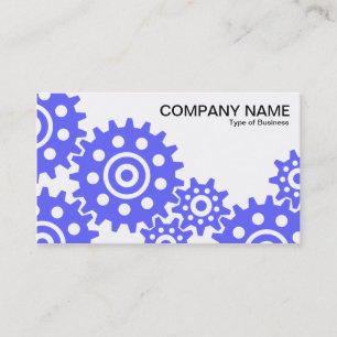 Wheels of Industry - Electric Blue and White Business Card