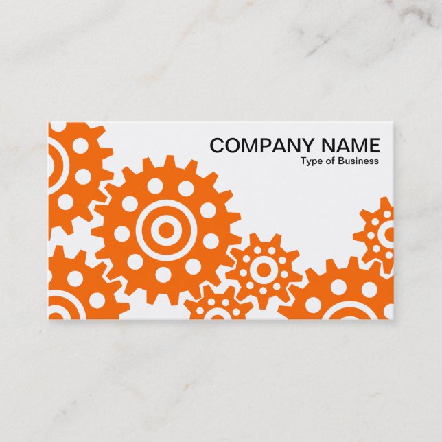 Wheels of Industry - Orange and White Business Card (Front)