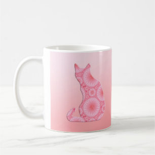 "Wheels of Light" Cat - coral pink Coffee Mug