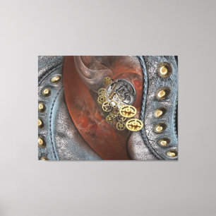 Wheels of Time on Leather Canvas Print