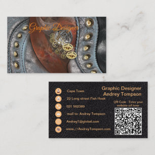 Wheels of Time on Leather Travel Accessory Bag Bus Business Card