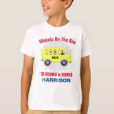 Wheels On The Bus Kids Cute Personalized Baby T Shirt Zazzle