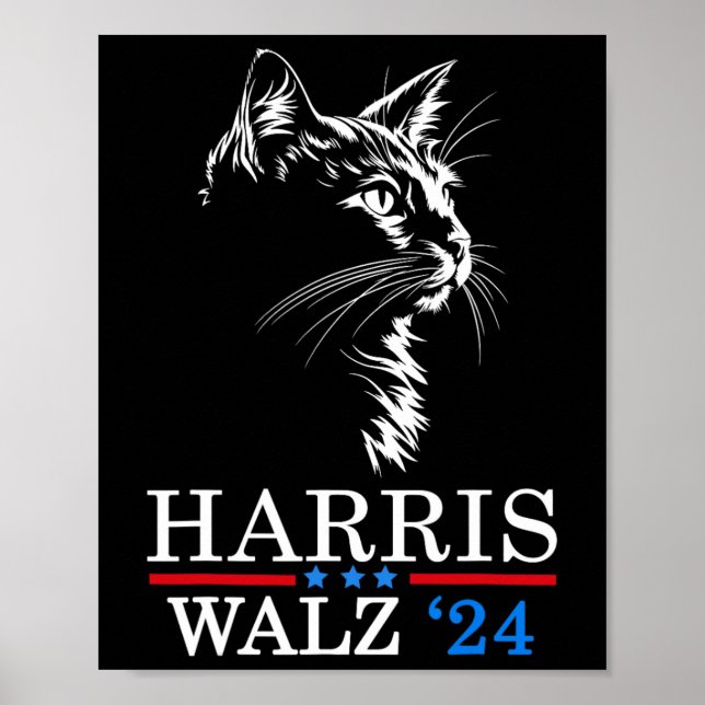 Wheimer 2024 Funny Cat Election Kamala Harris Tim  Poster (Front)
