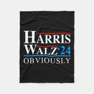 Wheimer 2024 Obviously Kamala Harris Tim Waltz Ele Fleece Blanket