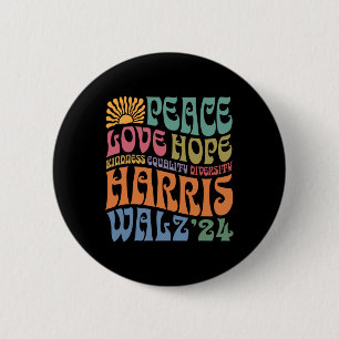 Wheimer 2024 Peace Love Hope Kindness Equality Div 2 Inch Round Button