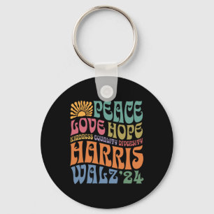 Wheimer 2024 Peace Love Hope Kindness Equality Div Keychain