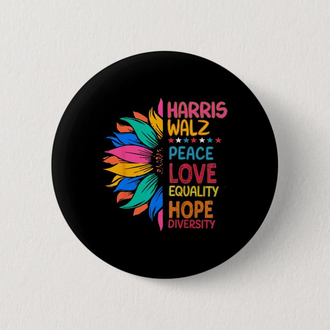 Wheimer Peace Love Equality Hope Diversity  2 Inch Round Button (Front)