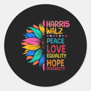 Wheimer Peace Love Equality Hope Diversity Classic Round Sticker