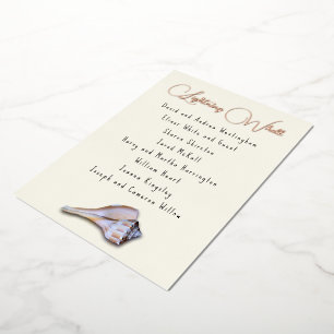 Whelk Seashell Guest List Table Name Seating Cards