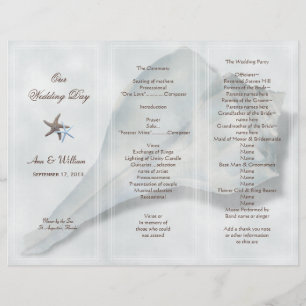 Whelk Shell Tri-Fold Wedding Program Template