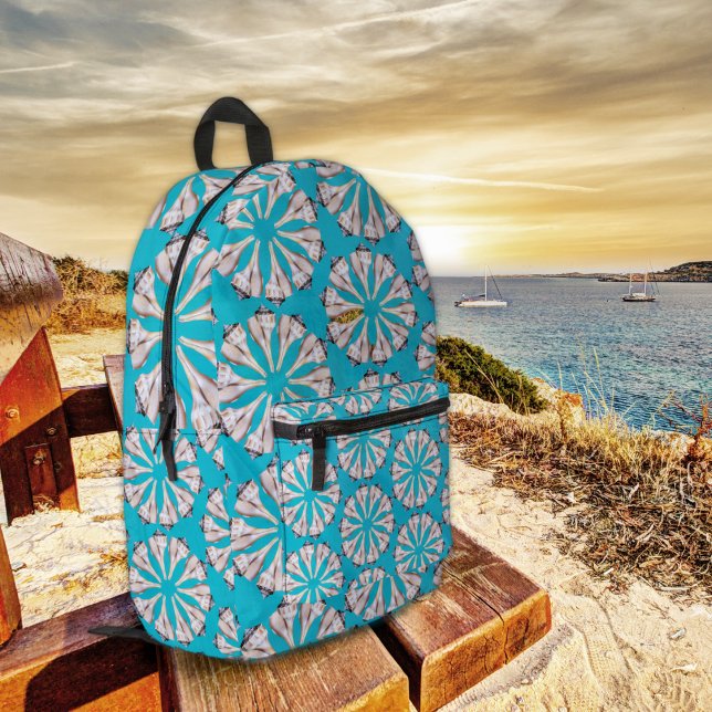 Whelk Shells Spiral Pattern Printed Backpack (Creator Uploaded)