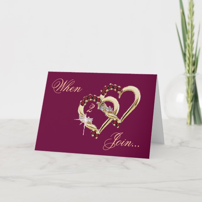 WHEN 2 HEARTS JOIN by SHARON SHARPE Holiday Card (Front)
