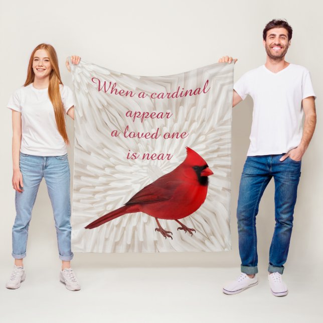 When A Cardinal Appear A Loved One Is Near Comfy Fleece Blanket (In Situ)