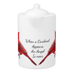 “When a Cardinal Appears An Angel is Near” Teapot