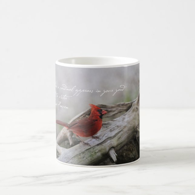 When a cardinal appears in your yard... coffee mug (Center)
