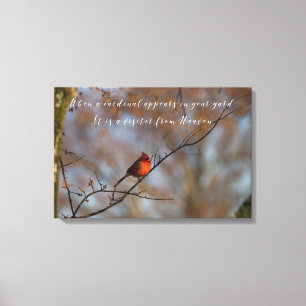 When a cardinal appears in your yard photograph canvas print