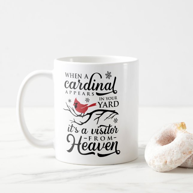 When a Cardinal Visits Your Yard  Coffee Mug (With Donut)
