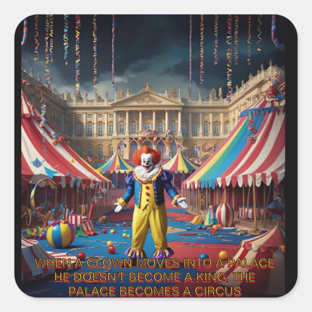 When A Clown Moves Into A Palace... Square Sticker (Front)