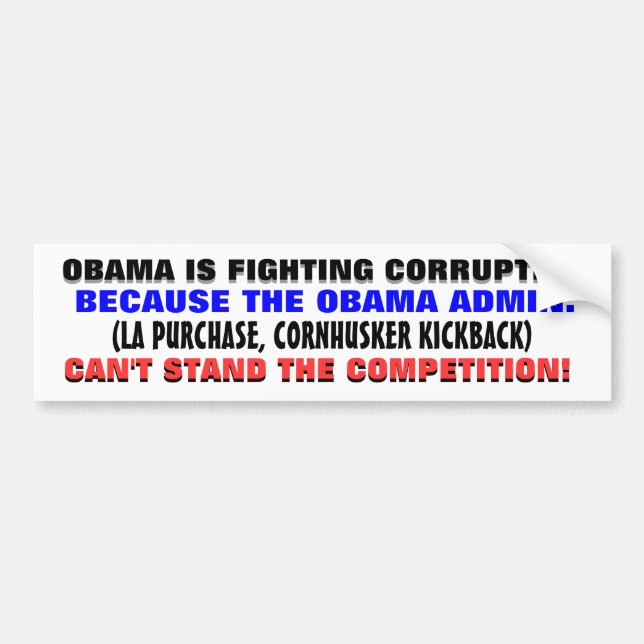 When a corrupt government "fights" corruption.. bumper sticker (Front)