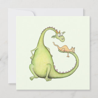When a dragon finds a cat in its tail holiday card