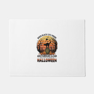 When Black Cats Prowl Halloween Cat Tombstone Pump Doormat