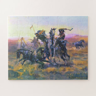 When Blackfoot And Sioux Meet CM Russell Jigsaw Puzzle