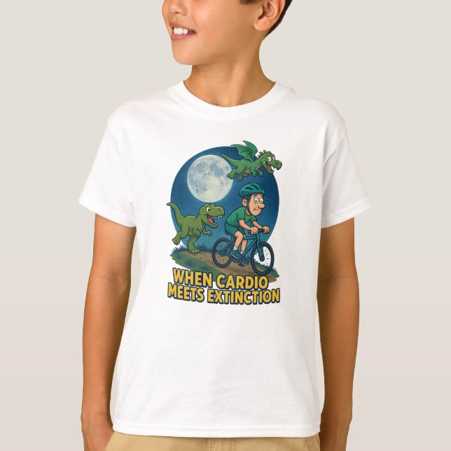 When Cardio Meets Extinction – Funny Dinosaur T-Shirt (Front)