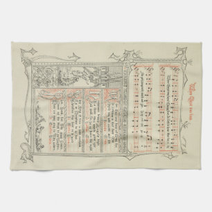 When Christ Was Born of Mary Free Medival Carol Kitchen Towel