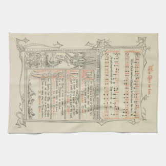 When Christ Was Born of Mary Free Medival Carol Kitchen Towel