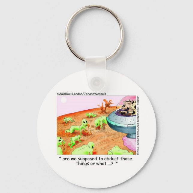 When Cows Ruled Space Funny Gifts Tees Mugs Etc Keychain (Front)
