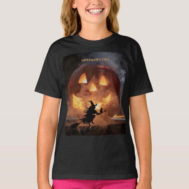 When Darkness Fall Kids Halloween T-Shirt (Front)