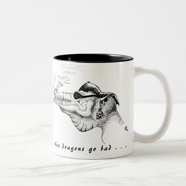 When Dragons Go Bad . . . Two-Tone Coffee Mug (Right)