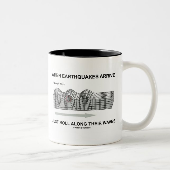 When Earthquakes Arrive Just Roll Along Waves Two-Tone Coffee Mug (Right)